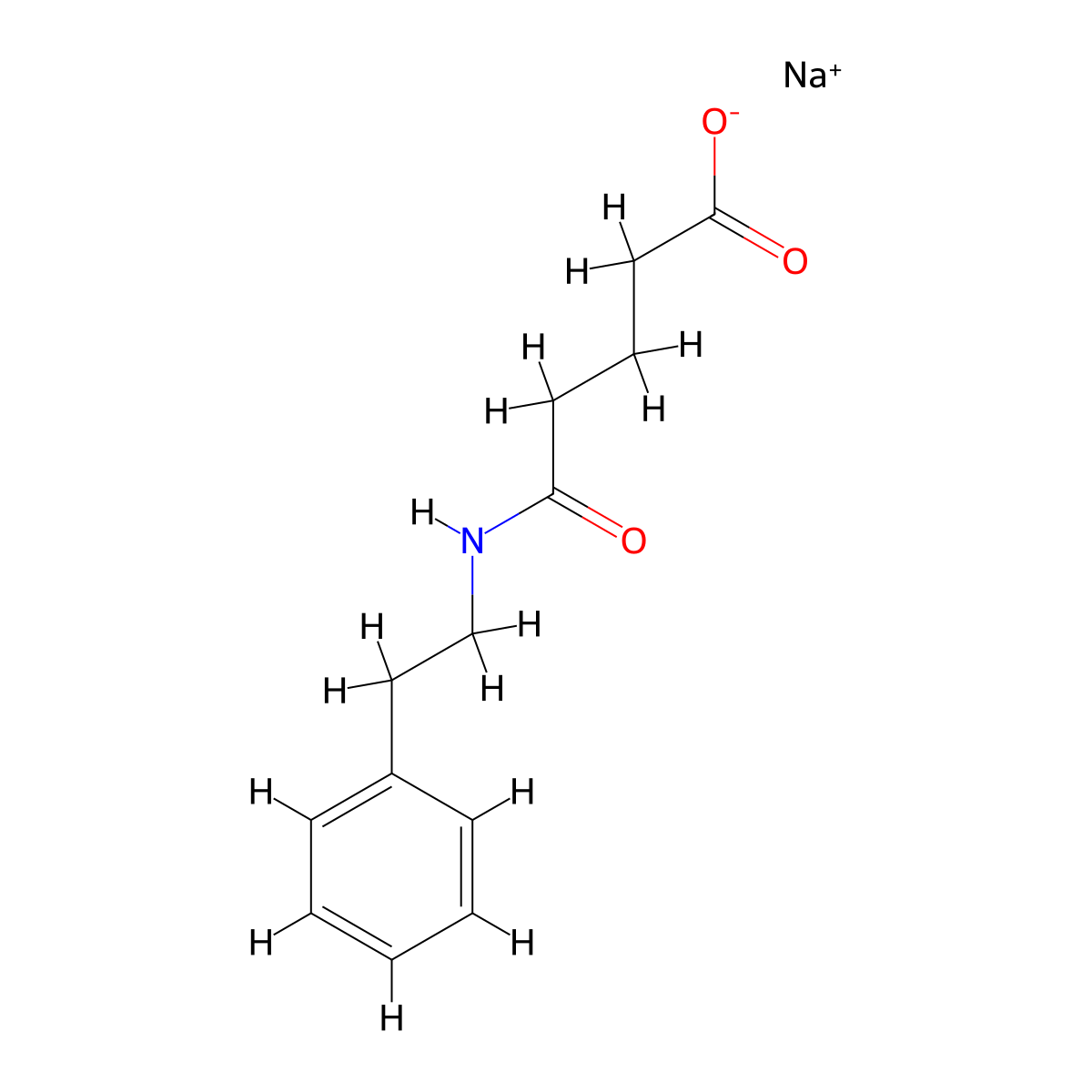 Sodium 4-[(2-phenylethyl)carbamoyl]butanoate molecular structure, CAS 2416230-61-8
