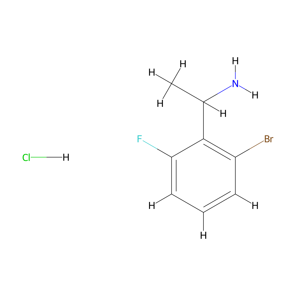 1-(2-Bromo-6-fluorophenyl)ethan-1-amine hydrochloride molecular structure, CAS 2416230-64-1