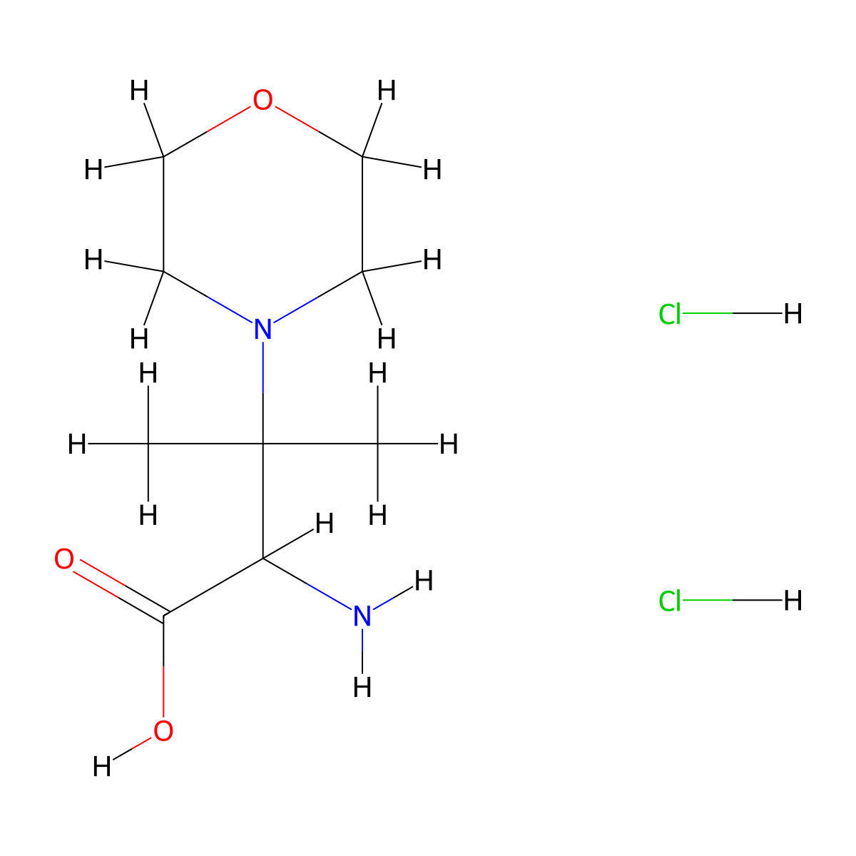 2-Amino-3-methyl-3-(morpholin-4-yl)butanoic acid dihydrochloride molecular structure, CAS 2416230-97-0