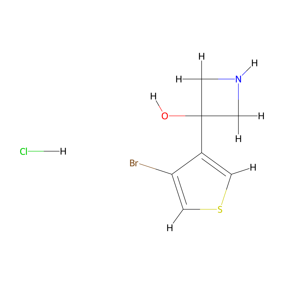 3-(4-Bromothiophen-3-yl)azetidin-3-olhydrochloride molecular structure, CAS 2416231-04-2