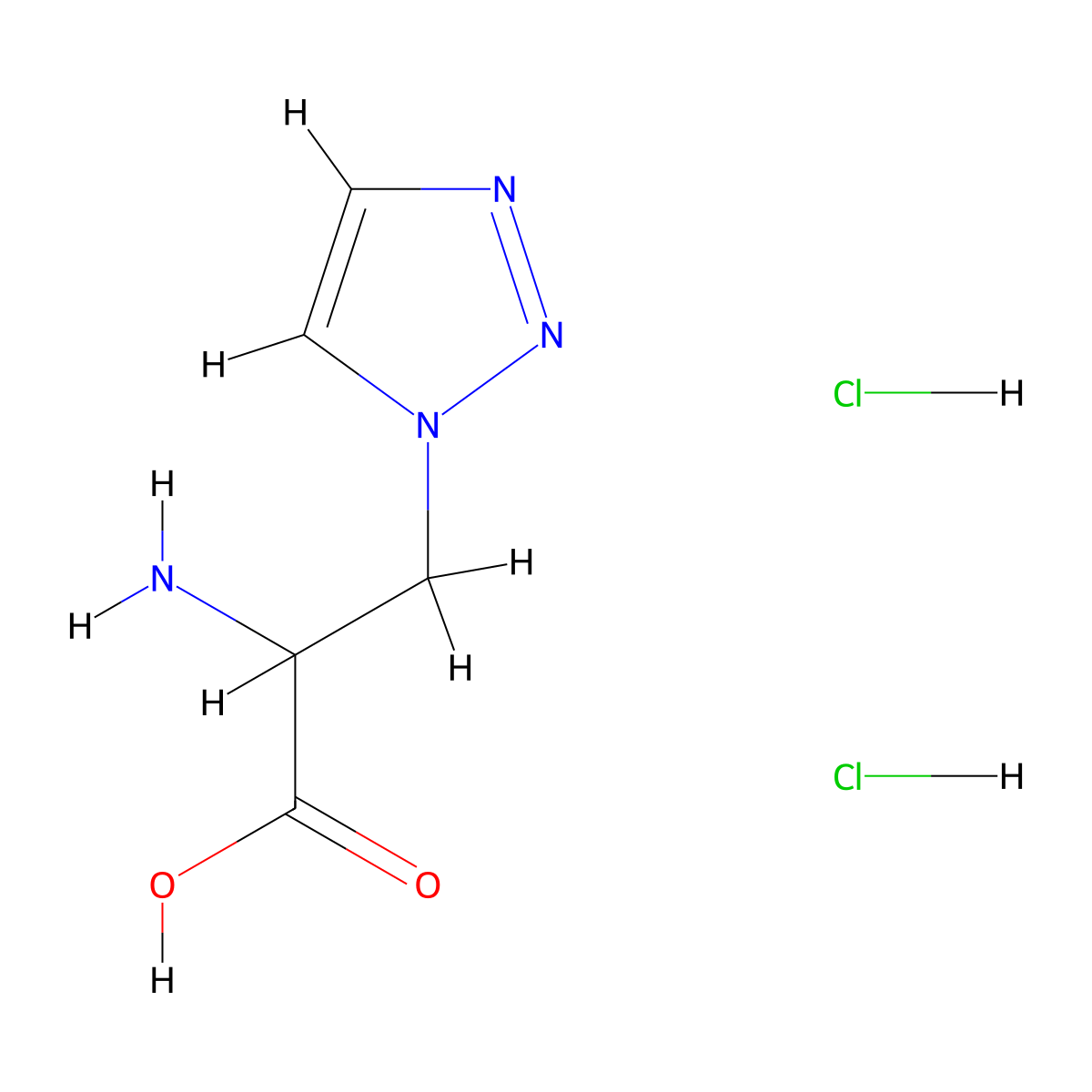 2-Amino-3-(triazol-1-yl)propanoic acid;dihydrochloride molecular structure, CAS 2416231-09-7