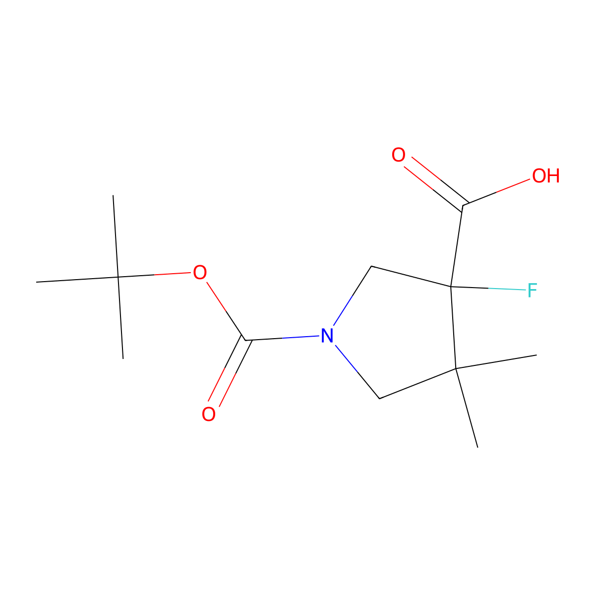 1-[(Tert-butoxy)carbonyl]-3-fluoro-4,4-dimethylpyrrolidine-3-carboxylicacid molecular structure, CAS 2416231-14-4