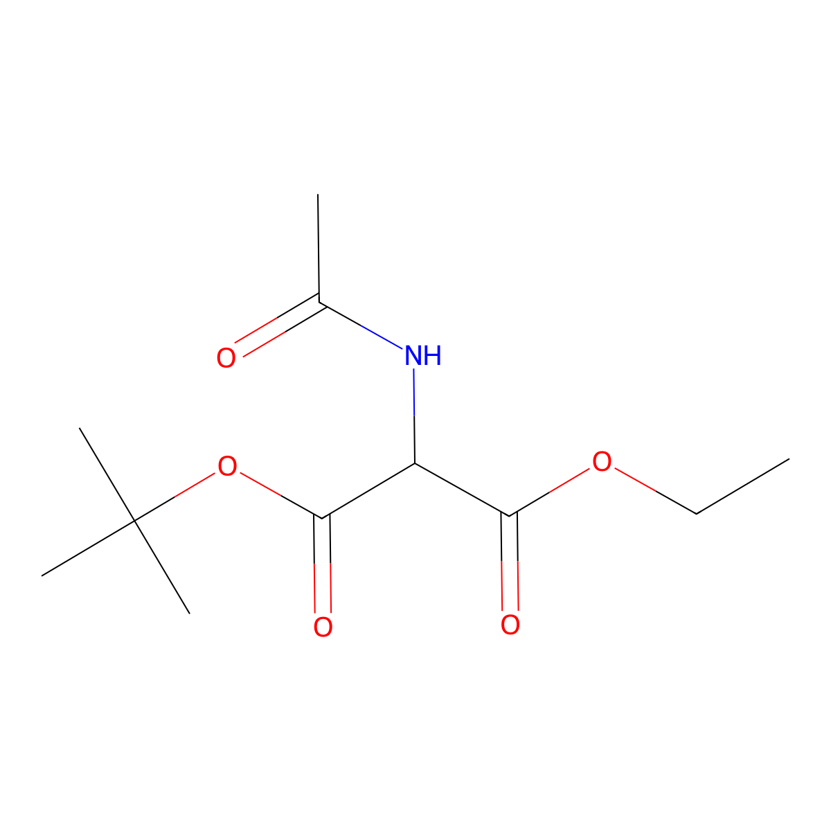 1-Tert-butyl 3-ethyl 2-acetamidopropanedioate molecular structure, CAS 2416231-17-7