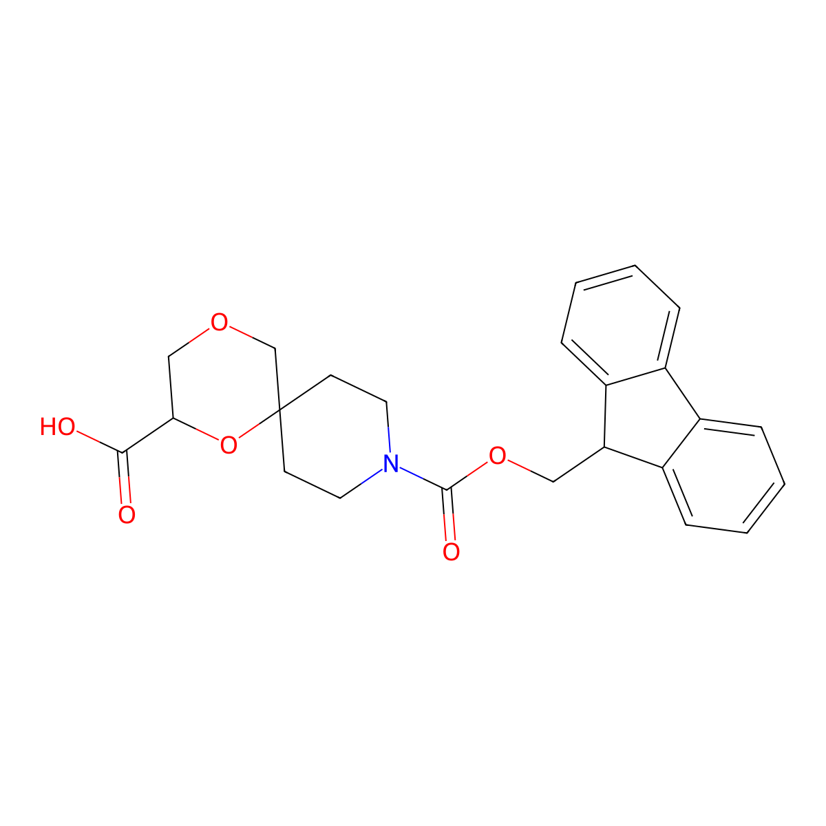 9-{[(9H-fluoren-9-yl)methoxy]carbonyl}-1,4-dioxa-9-azaspiro[5.5]undecane-2-carboxylicacid molecular structure, CAS 2416231-29-1