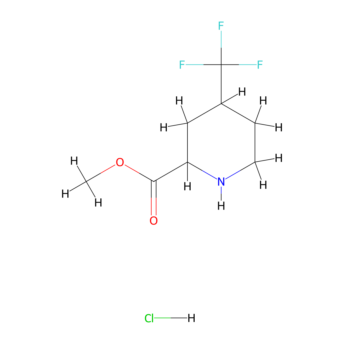 methyl4-(trifluoromethyl)piperidine-2-carboxylatehydrochloride,Mixtureofdiastereomers molecular structure, CAS 2416231-30-4