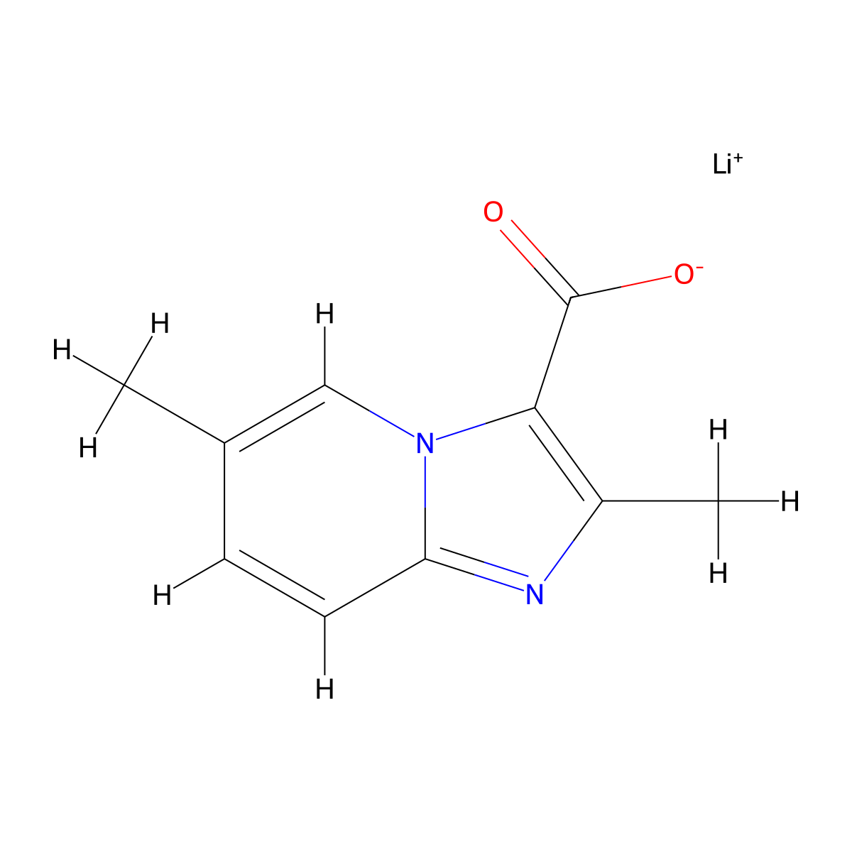 Lithium;2,6-dimethylimidazo[1,2-a]pyridine-3-carboxylate molecular structure, CAS 2416231-34-8