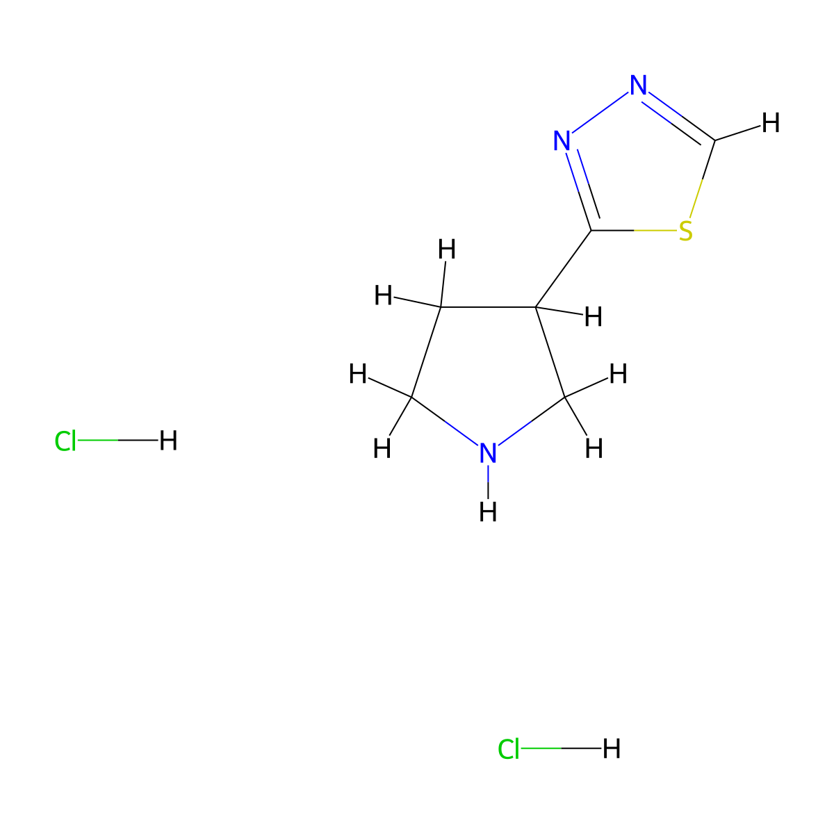 2-(Pyrrolidin-3-yl)-1,3,4-thiadiazole dihydrochloride molecular structure, CAS 2416231-41-7
