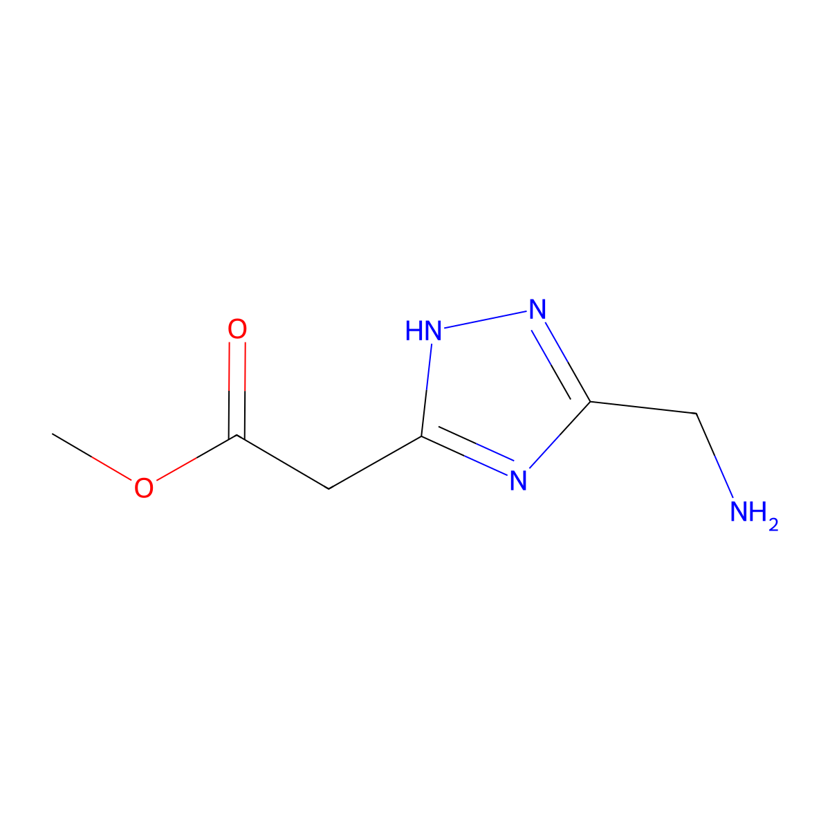 methyl 2-[5-(aminomethyl)-4H-1,2,4-triazol-3-yl]acetate molecular structure, CAS 2416231-45-1