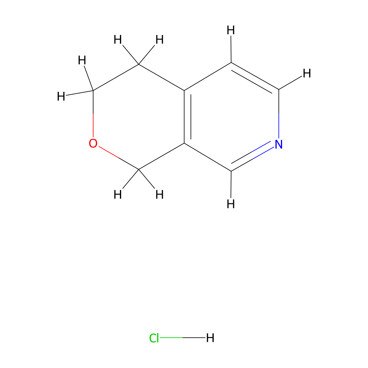 1H,3H,4H-pyrano[3,4-c]pyridinehydrochloride molecular structure, CAS 2416231-50-8