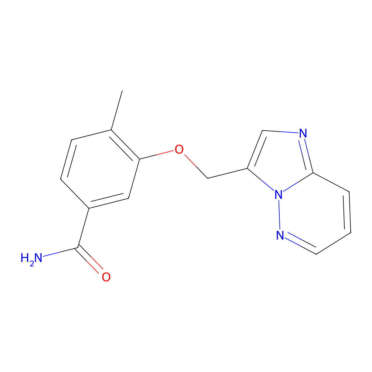 3-({Imidazo[1,2-b]pyridazin-3-yl}methoxy)-4-methylbenzamide molecular structure, CAS 2416231-53-1