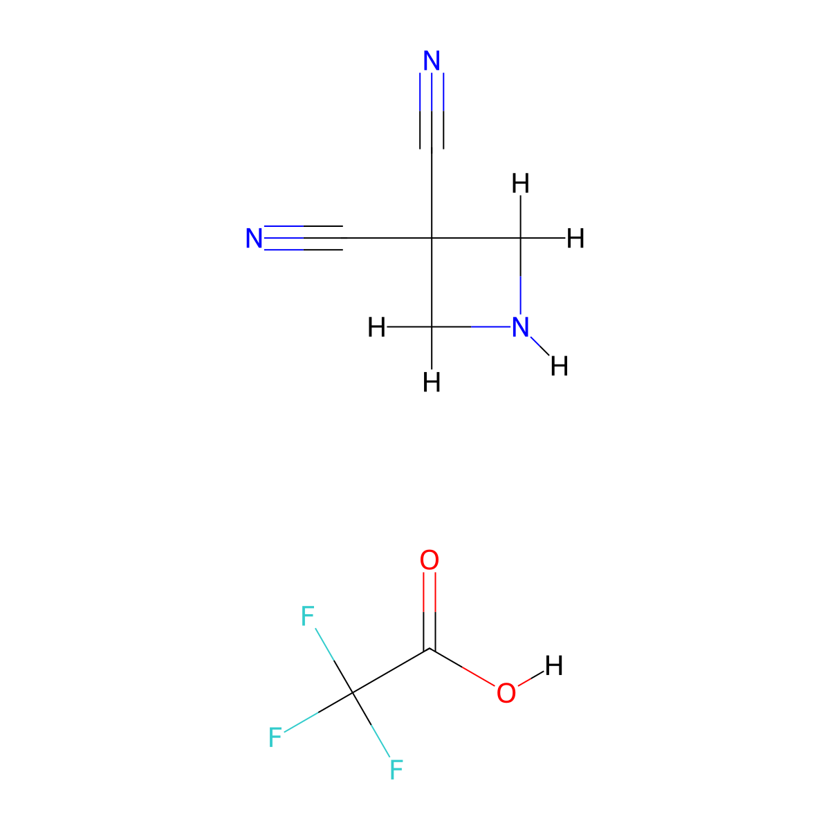Azetidine-3,3-dicarbonitrile,trifluoroaceticacid molecular structure, CAS 2416231-57-5