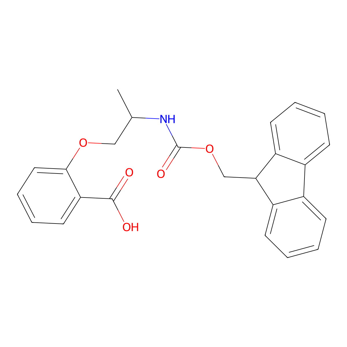 2-[2-(9H-Fluoren-9-ylmethoxycarbonylamino)propoxy]benzoic acid molecular structure, CAS 2416231-62-2
