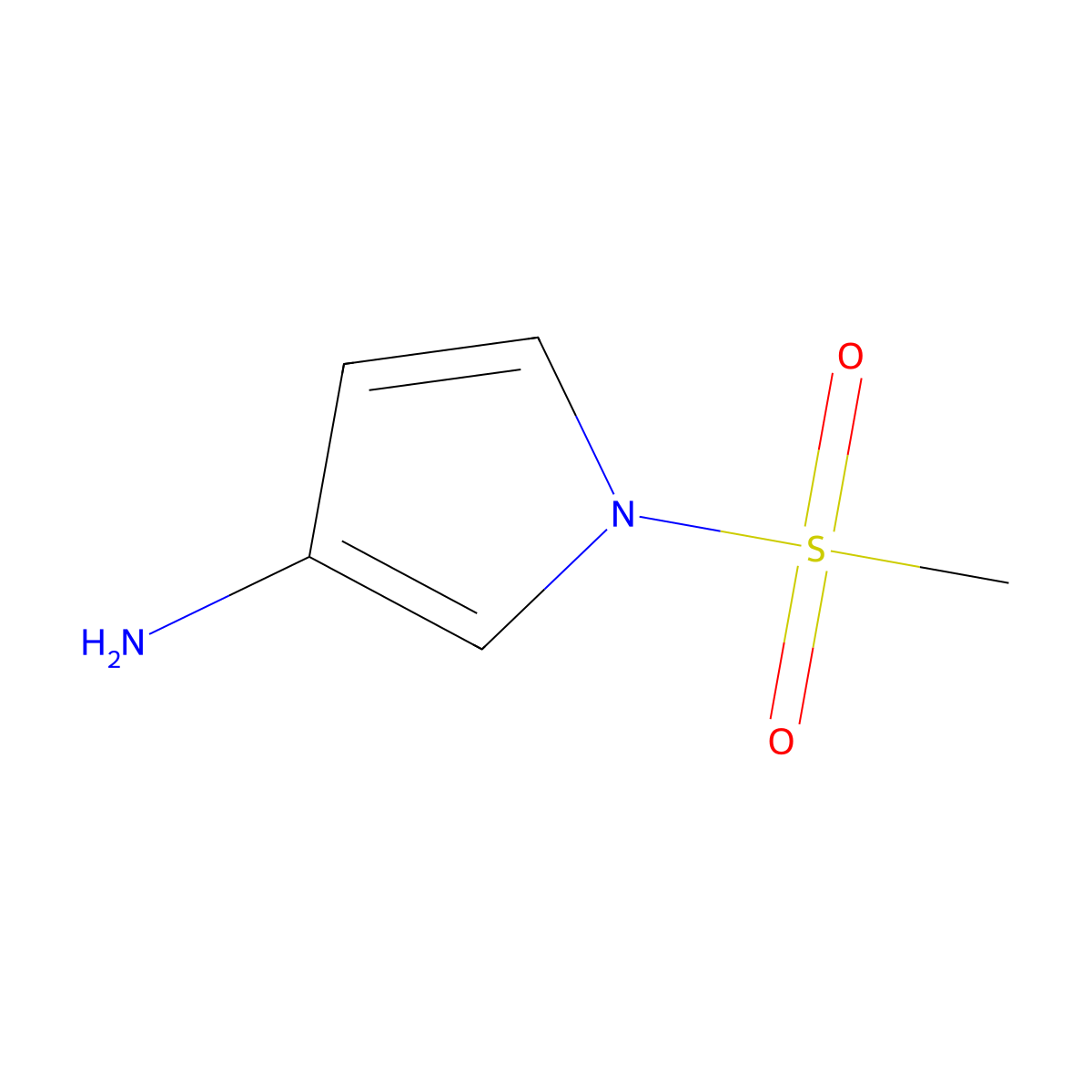 1-methanesulfonyl-1H-pyrrol-3-amine molecular structure, CAS 2416231-63-3