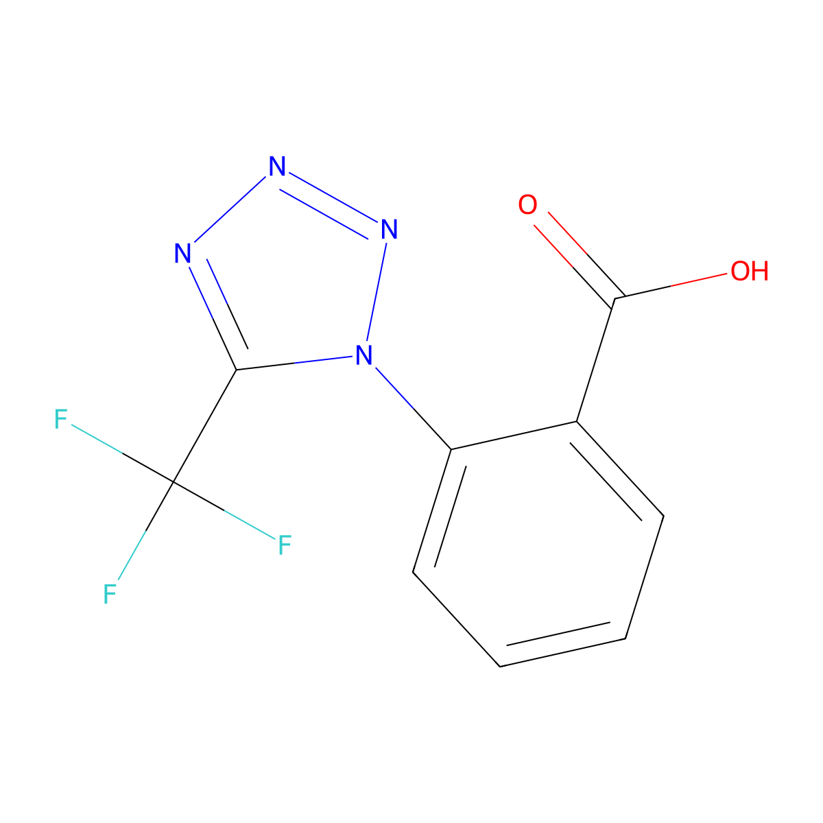 2-[5-(Trifluoromethyl)tetrazol-1-yl]benzoic acid molecular structure, CAS 2416231-67-7