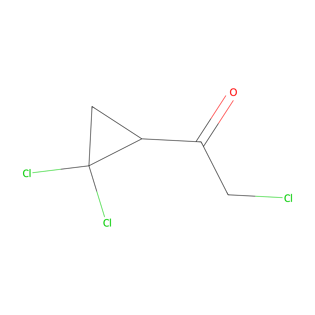 2-Chloro-1-(2,2-dichlorocyclopropyl)ethan-1-one molecular structure, CAS 2416231-70-2