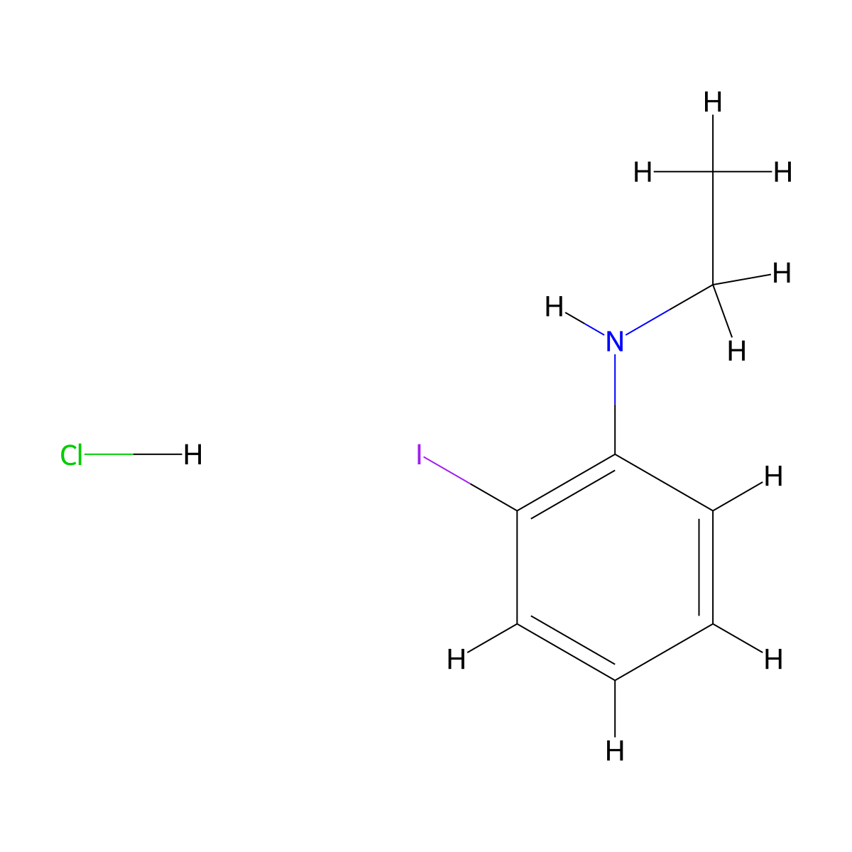 N-ethyl-2-iodoaniline hydrochloride molecular structure, CAS 2416231-71-3