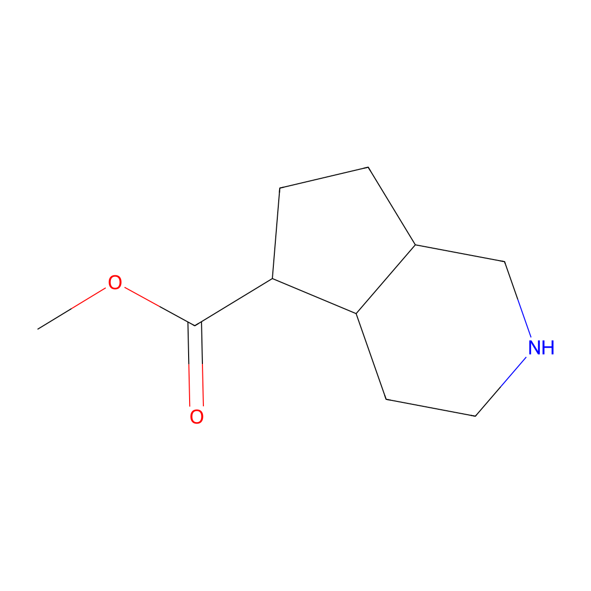 methyl octahydro-1H-cyclopenta[c]pyridine-5-carboxylate molecular structure, CAS 2416231-72-4