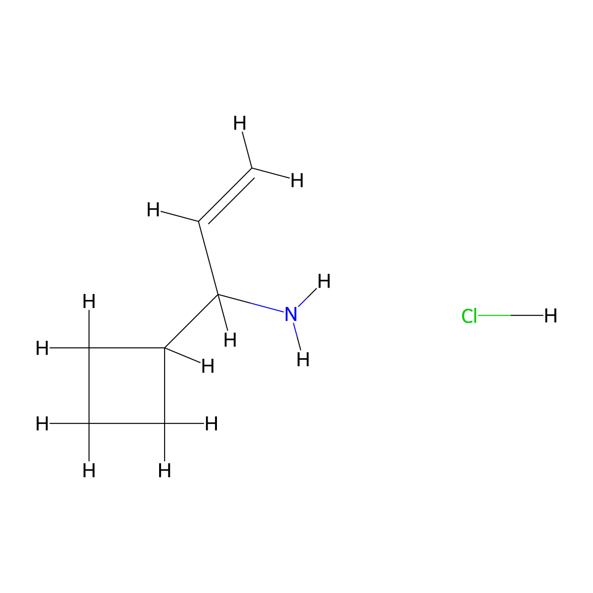 1-Cyclobutylprop-2-en-1-amine hydrochloride molecular structure, CAS 2416231-83-7