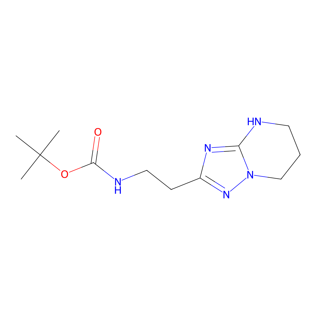 Tert-butyl N-[2-(4,5,6,7-tetrahydro-[1,2,4]triazolo[1,5-a]pyrimidin-2-yl)ethyl]carbamate molecular structure, CAS 2416233-51-5
