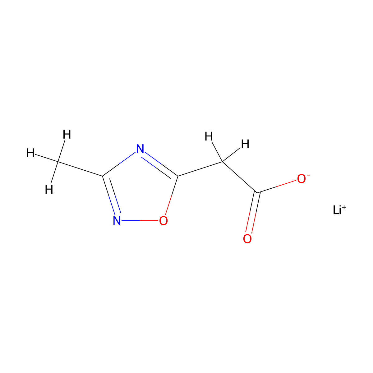 Lithium(1+) 2-(3-methyl-1,2,4-oxadiazol-5-yl)acetate molecular structure, CAS 2416233-56-0