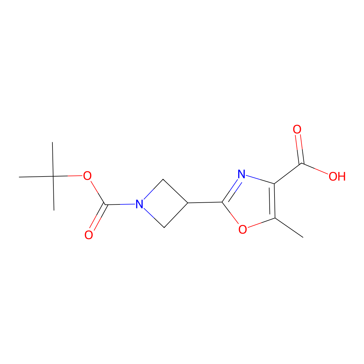 2-{1-[(Tert-butoxy)carbonyl]azetidin-3-yl}-5-methyl-1,3-oxazole-4-carboxylicacid molecular structure, CAS 2416233-58-2