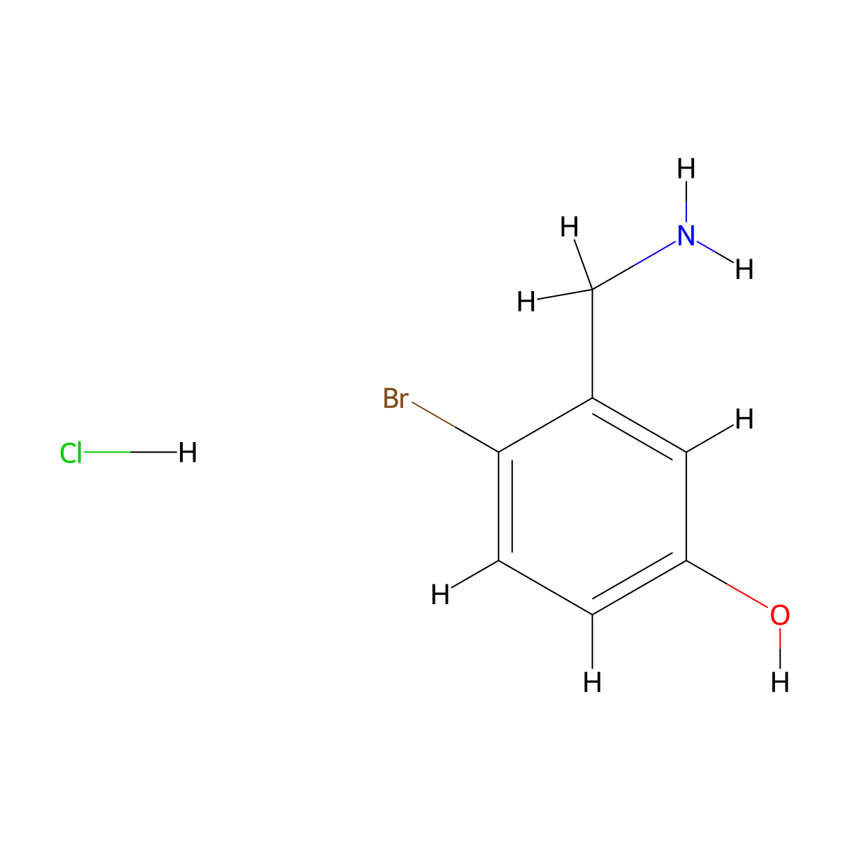 3-(Aminomethyl)-4-bromophenol hydrochloride molecular structure, CAS 2416233-59-3