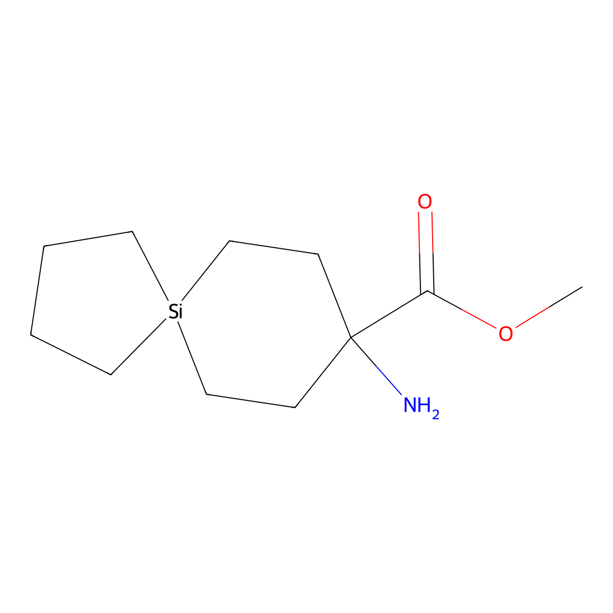 Methyl 8-amino-5-silaspiro[4.5]decane-8-carboxylate molecular structure, CAS 2416233-60-6