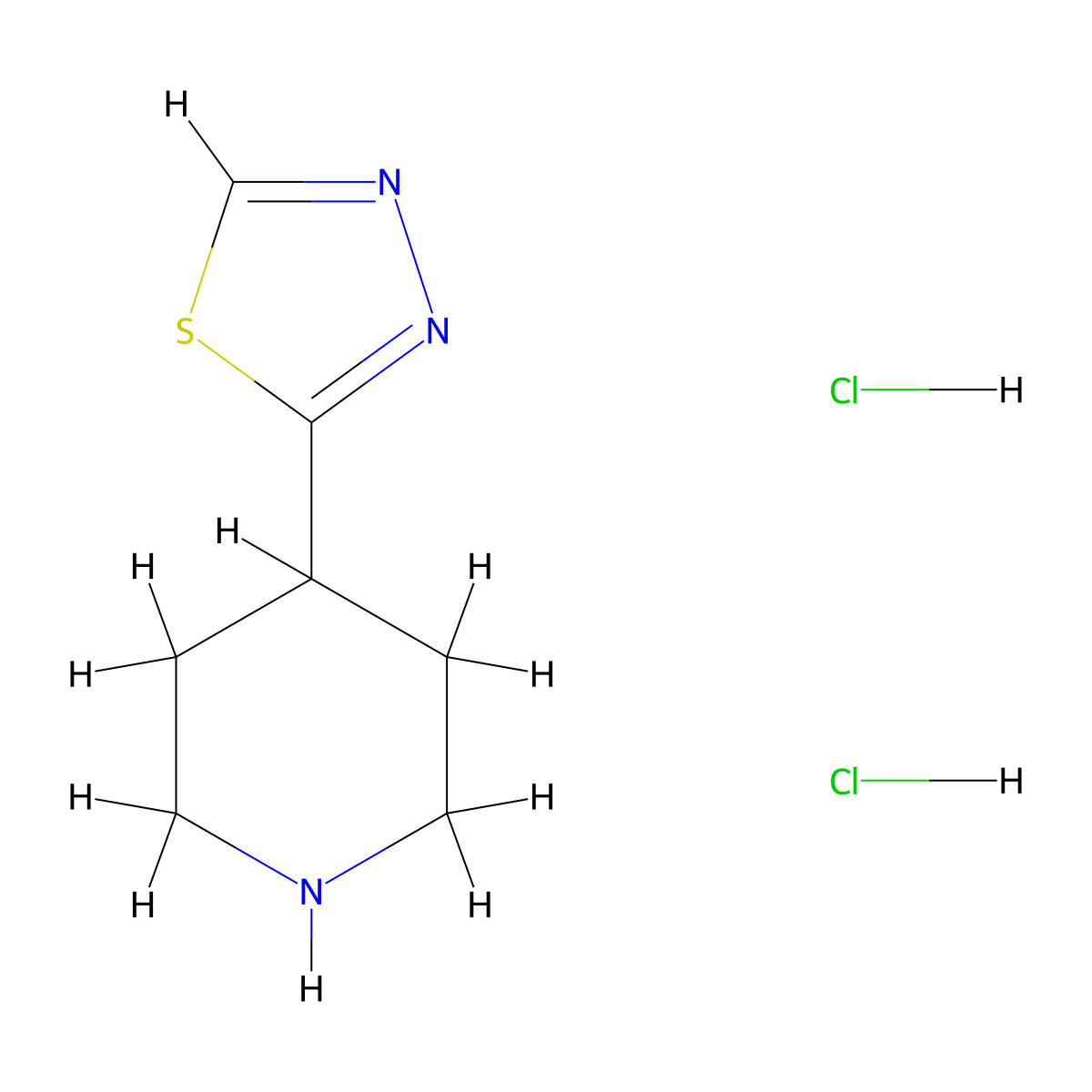 4-(1,3,4-Thiadiazol-2-yl)piperidine dihydrochloride molecular structure, CAS 2416233-61-7