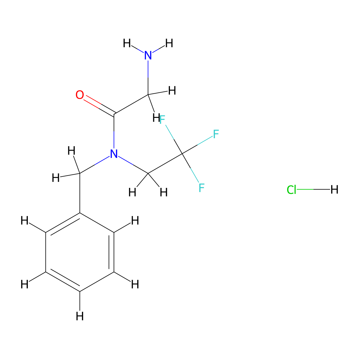 2-amino-N-benzyl-N-(2,2,2-trifluoroethyl)acetamide hydrochloride molecular structure, CAS 2416233-66-2