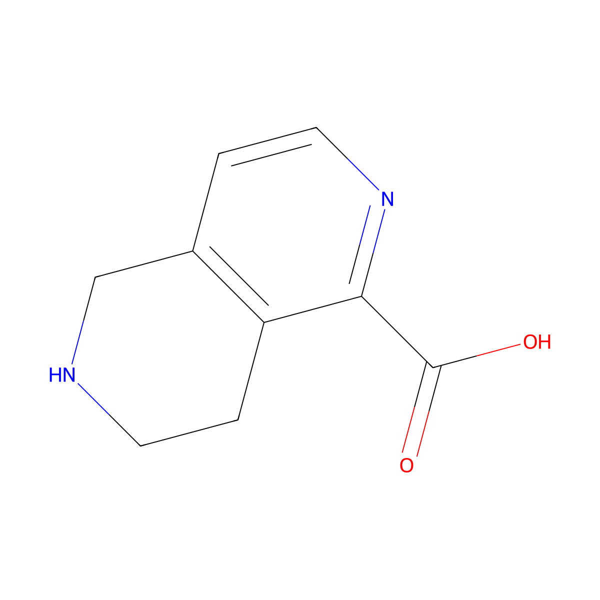 5,6,7,8-Tetrahydro-2,6-naphthyridine-1-carboxylic acid molecular structure, CAS 2416233-68-4