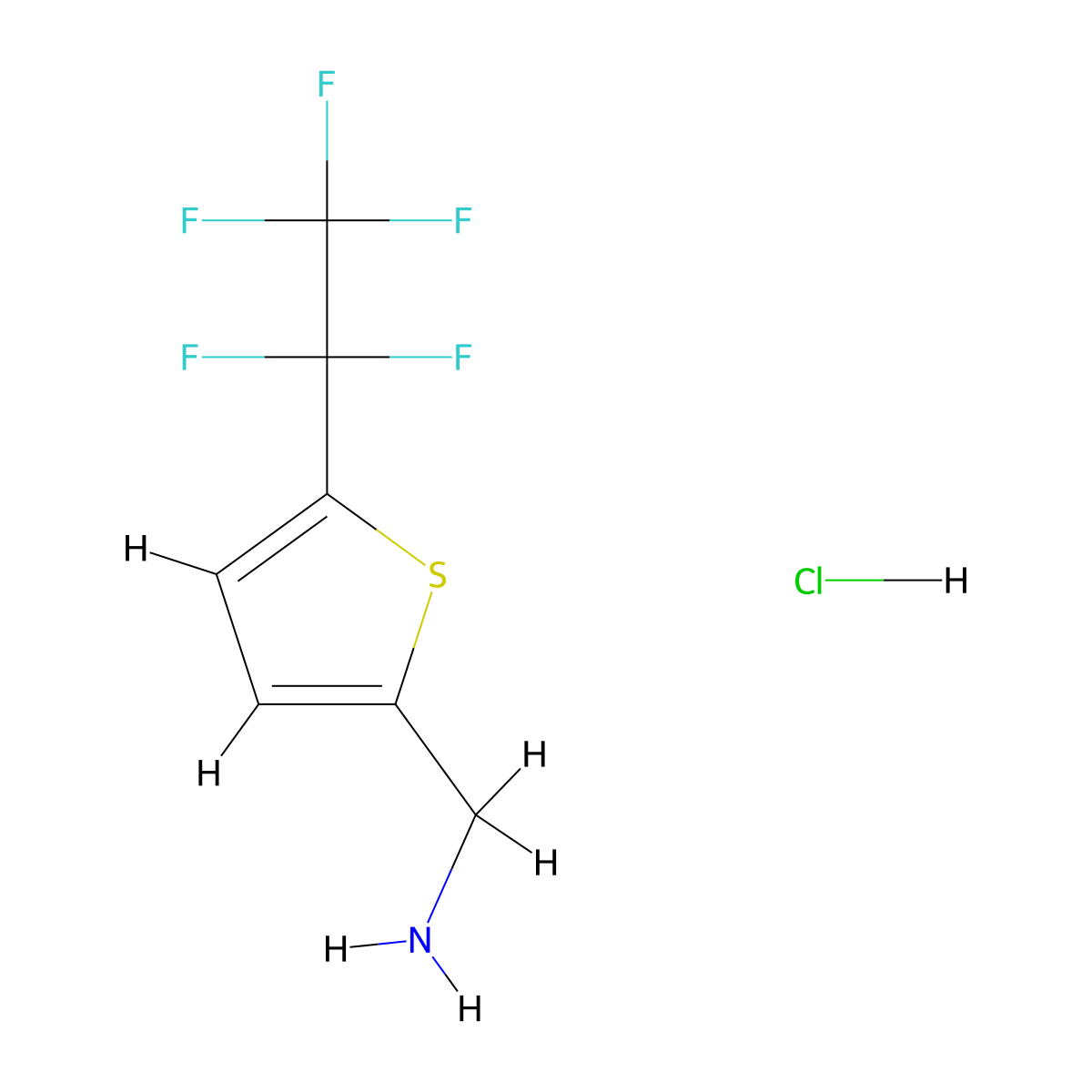 1-[5-(1,1,2,2,2-Pentafluoroethyl)thiophen-2-yl]methanaminehydrochloride molecular structure, CAS 2416233-76-4