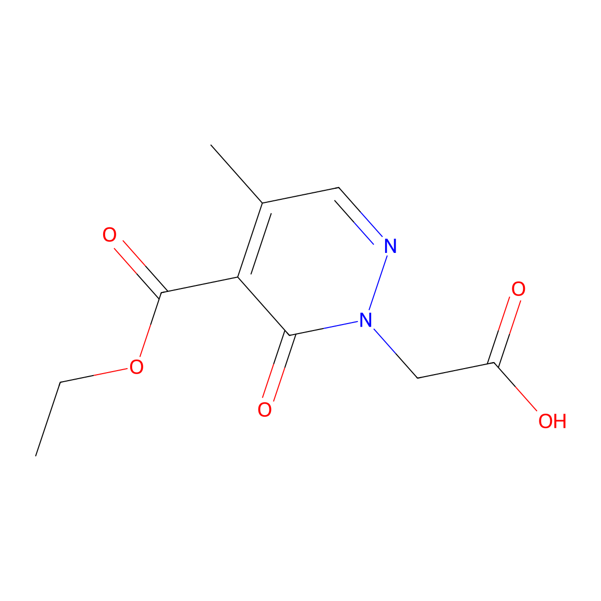 2-(5-Ethoxycarbonyl-4-methyl-6-oxopyridazin-1-yl)acetic acid molecular structure, CAS 2416233-79-7