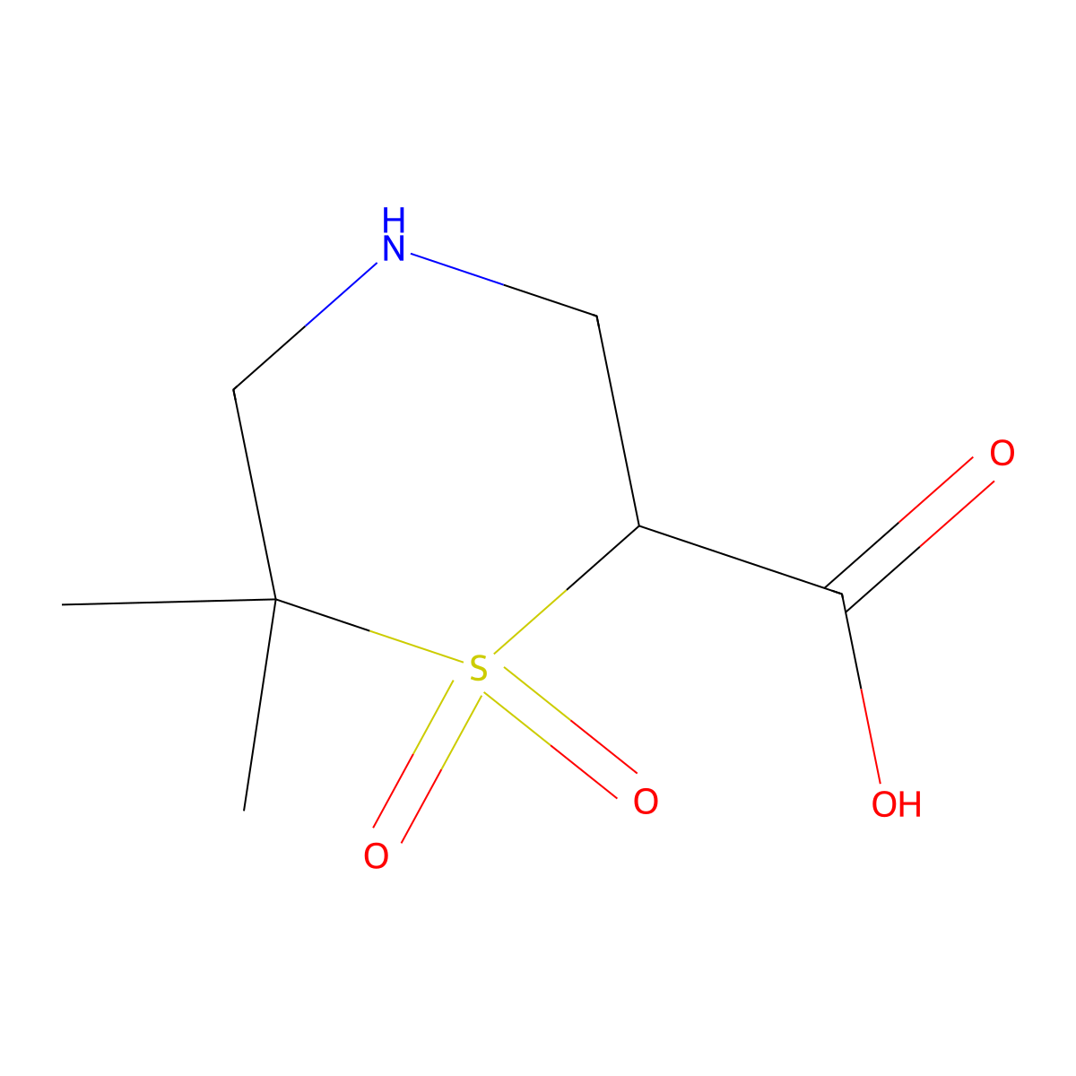 6,6-Dimethyl-1,1-dioxo-1lambda6-thiomorpholine-2-carboxylic acid molecular structure, CAS 2416233-85-5