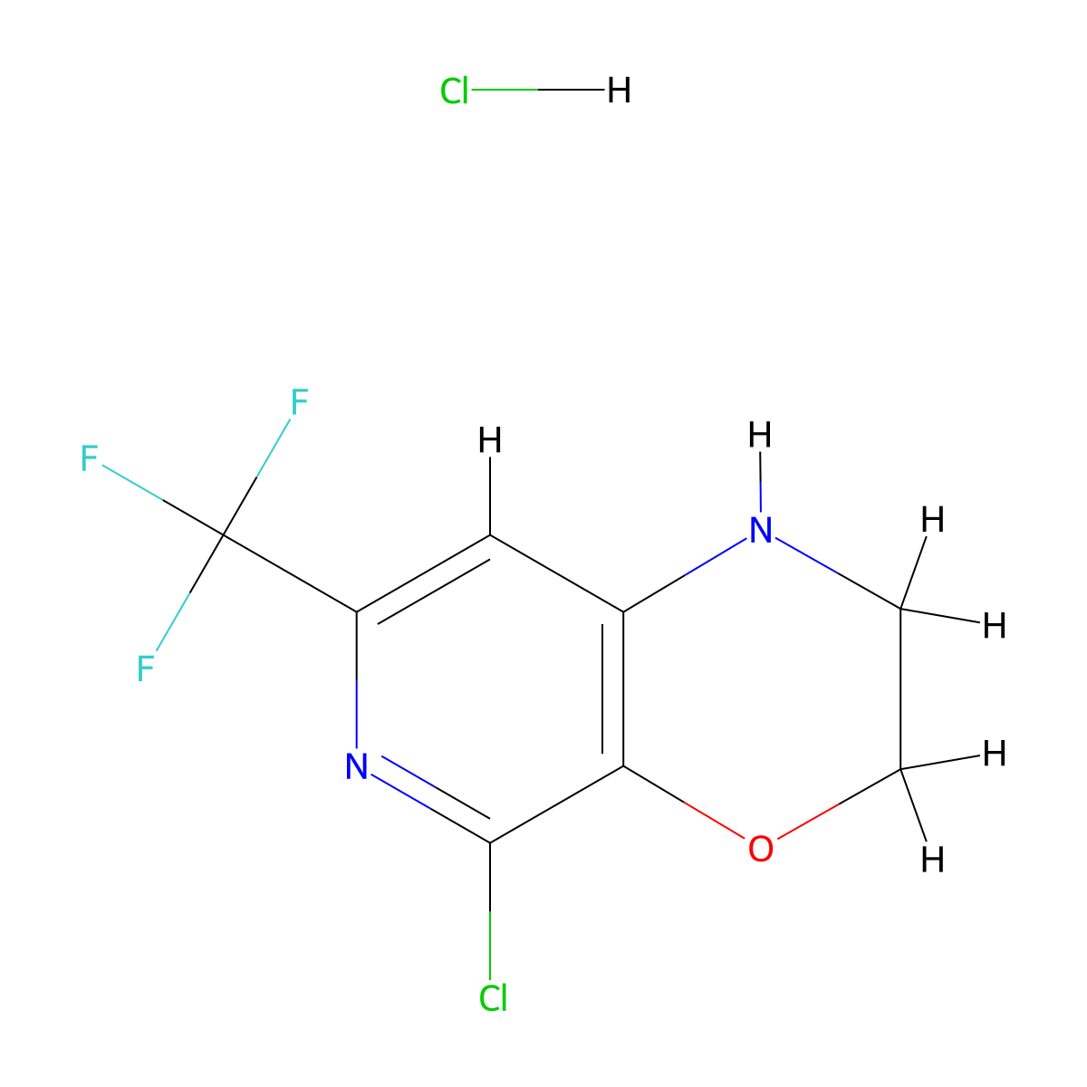 5-chloro-7-(trifluoromethyl)-1H,2H,3H-pyrido[3,4-b][1,4]oxazine hydrochloride molecular structure, CAS 2416234-01-8