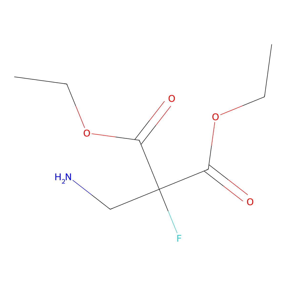 1,3-Diethyl 2-(aminomethyl)-2-fluoropropanedioate molecular structure, CAS 2416234-05-2