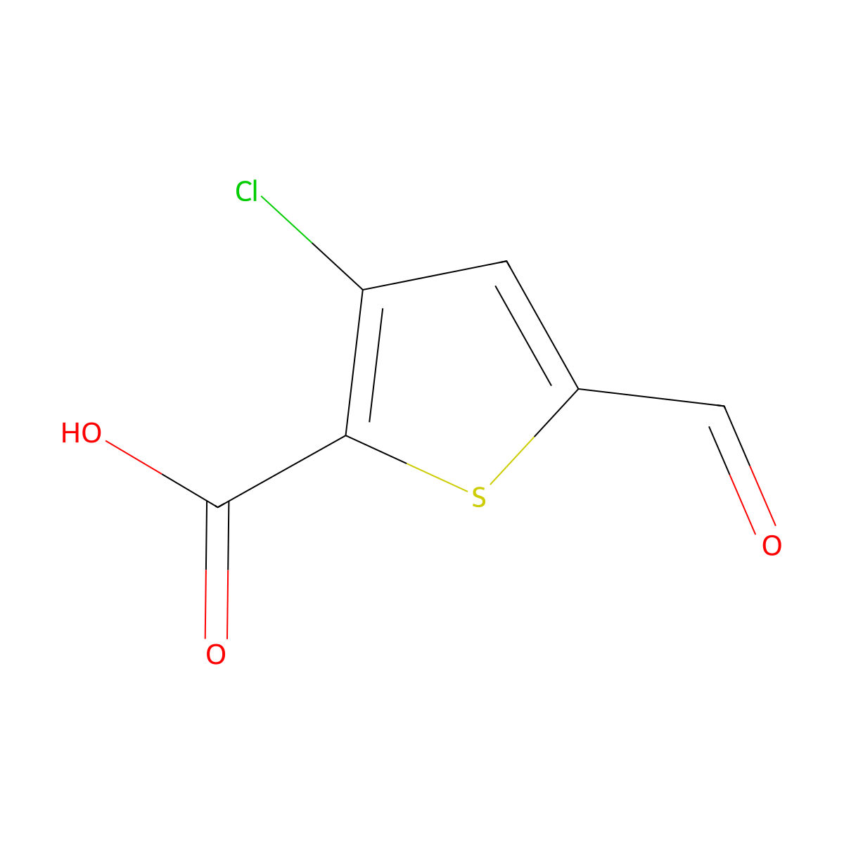 3-Chloro-5-formylthiophene-2-carboxylic acid molecular structure, CAS 2416234-11-0