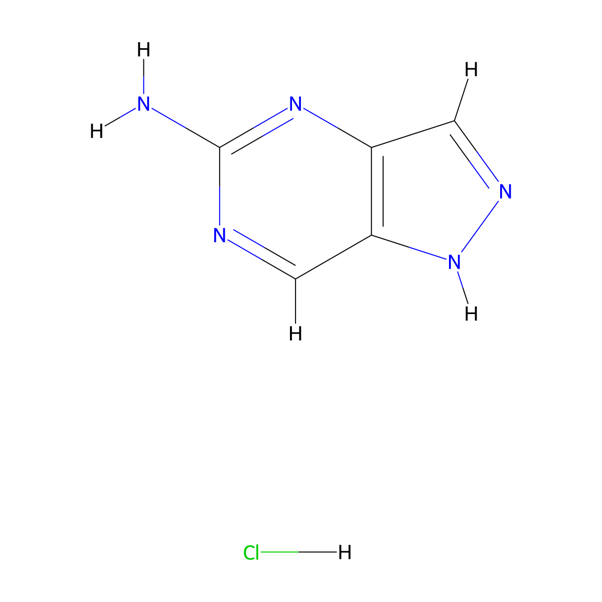 1H-pyrazolo[4,3-d]pyrimidin-5-aminehydrochloride molecular structure, CAS 2416234-21-2