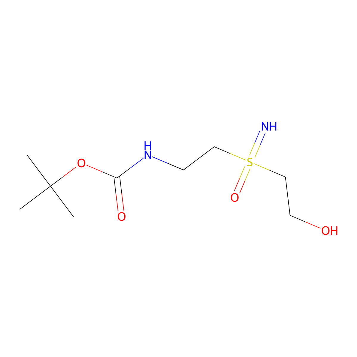 tert-butyl N-(2-((2-hydroxyethyl)(imino)oxo-lambda6-sulfanyl)ethyl)carbamate molecular structure, CAS 2416234-34-7