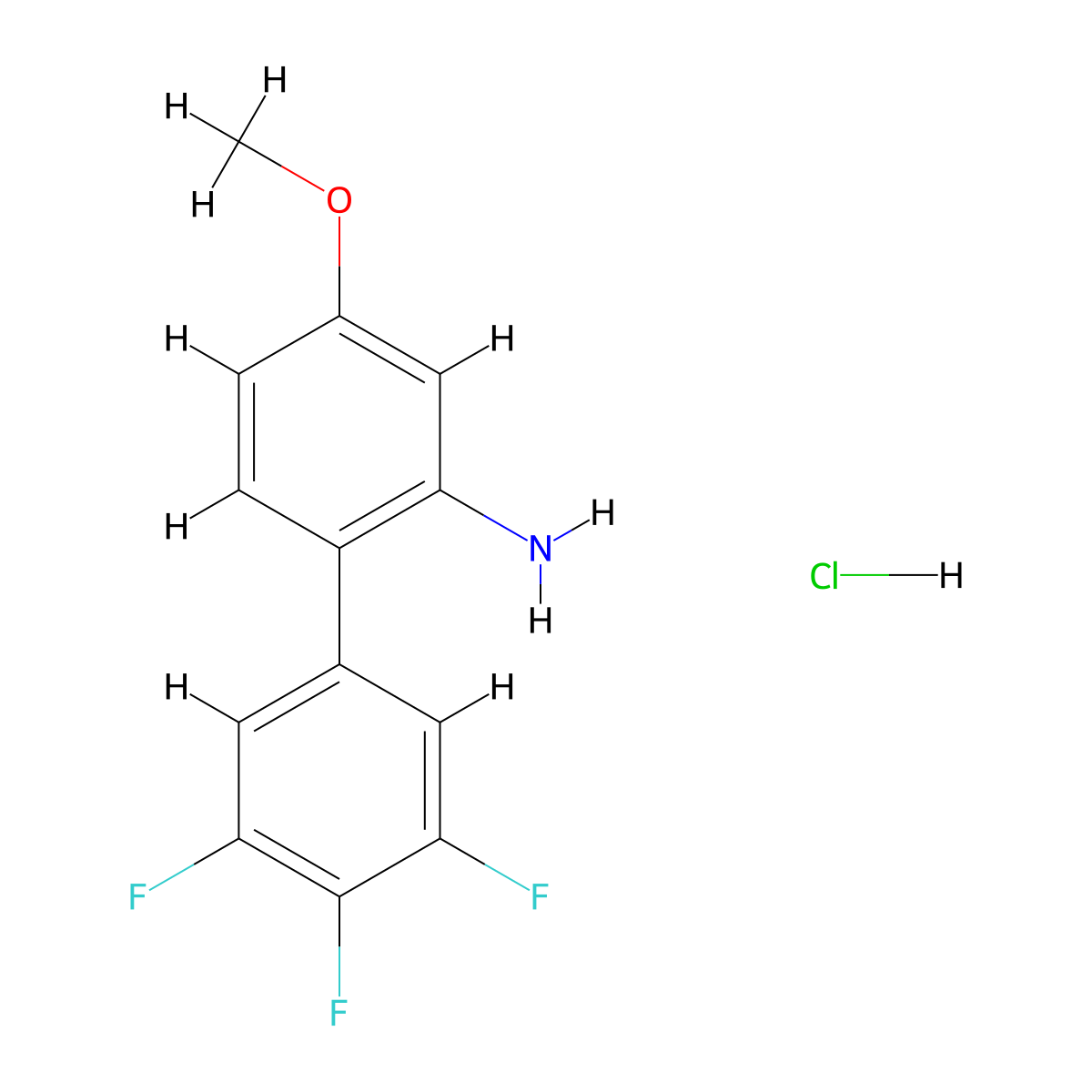 3',4',5'-Trifluoro-4-methoxy-[1,1'-biphenyl]-2-amine hydrochloride molecular structure, CAS 2416234-36-9