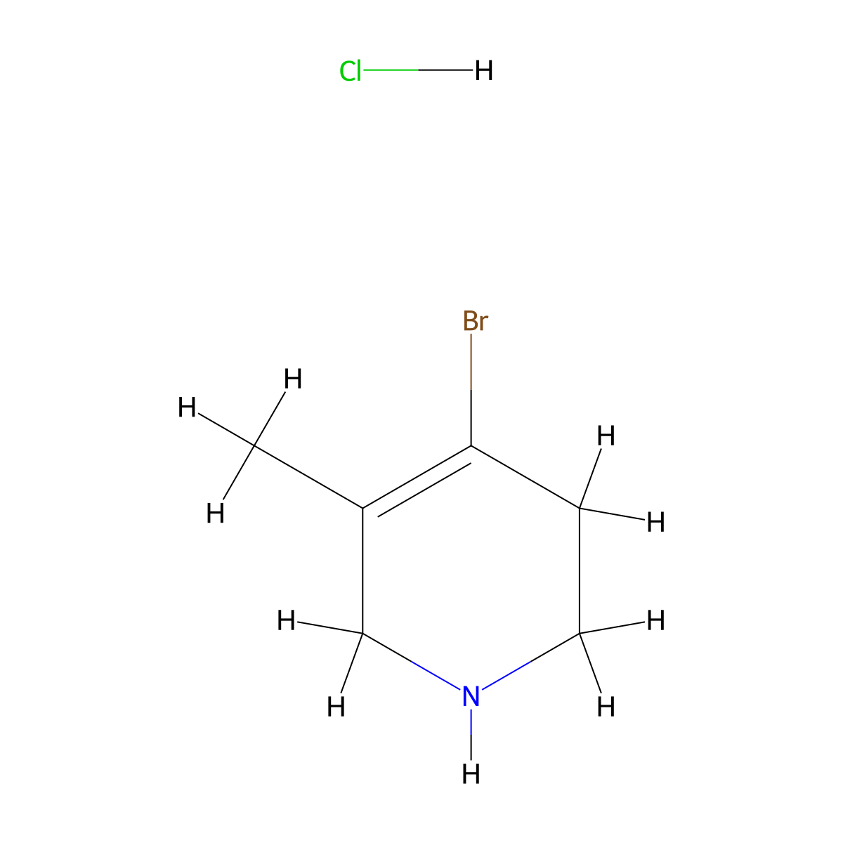 4-Bromo-5-methyl-1,2,3,6-tetrahydropyridine hydrochloride molecular structure, CAS 2416234-39-2
