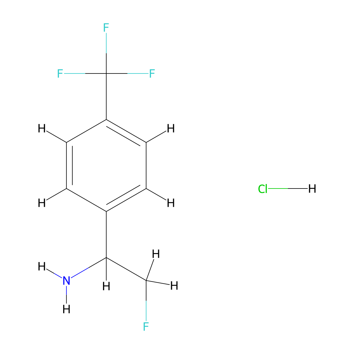 2-Fluoro-1-[4-(trifluoromethyl)phenyl]ethanamine;hydrochloride molecular structure, CAS 2416234-41-6