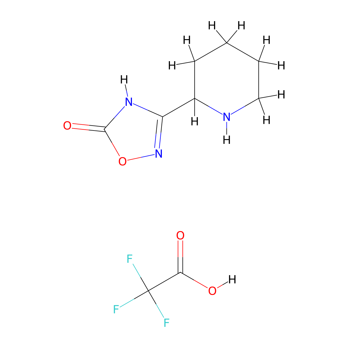 3-(Piperidin-2-yl)-1,2,4-oxadiazol-5-ol,trifluoroaceticacid molecular structure, CAS 2416234-45-0