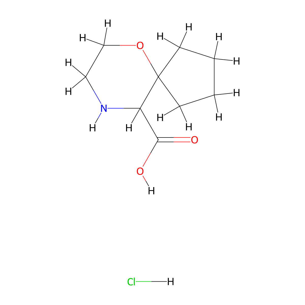 6-Oxa-9-azaspiro[4.5]decane-10-carboxylic acid hydrochloride molecular structure, CAS 2416234-47-2