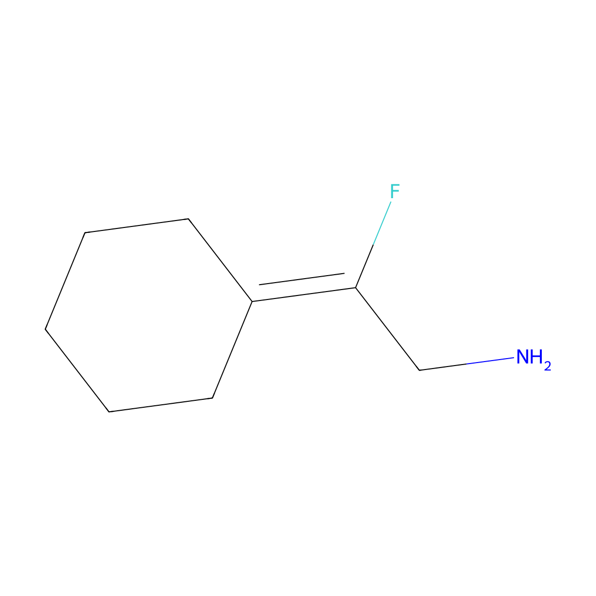 2-Cyclohexylidene-2-fluoroethan-1-amine molecular structure, CAS 2416234-53-0