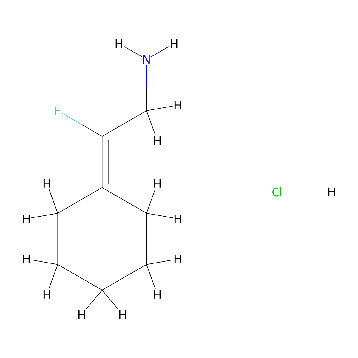 2-Cyclohexylidene-2-fluoroethanamine;hydrochloride molecular structure, CAS 2416234-54-1