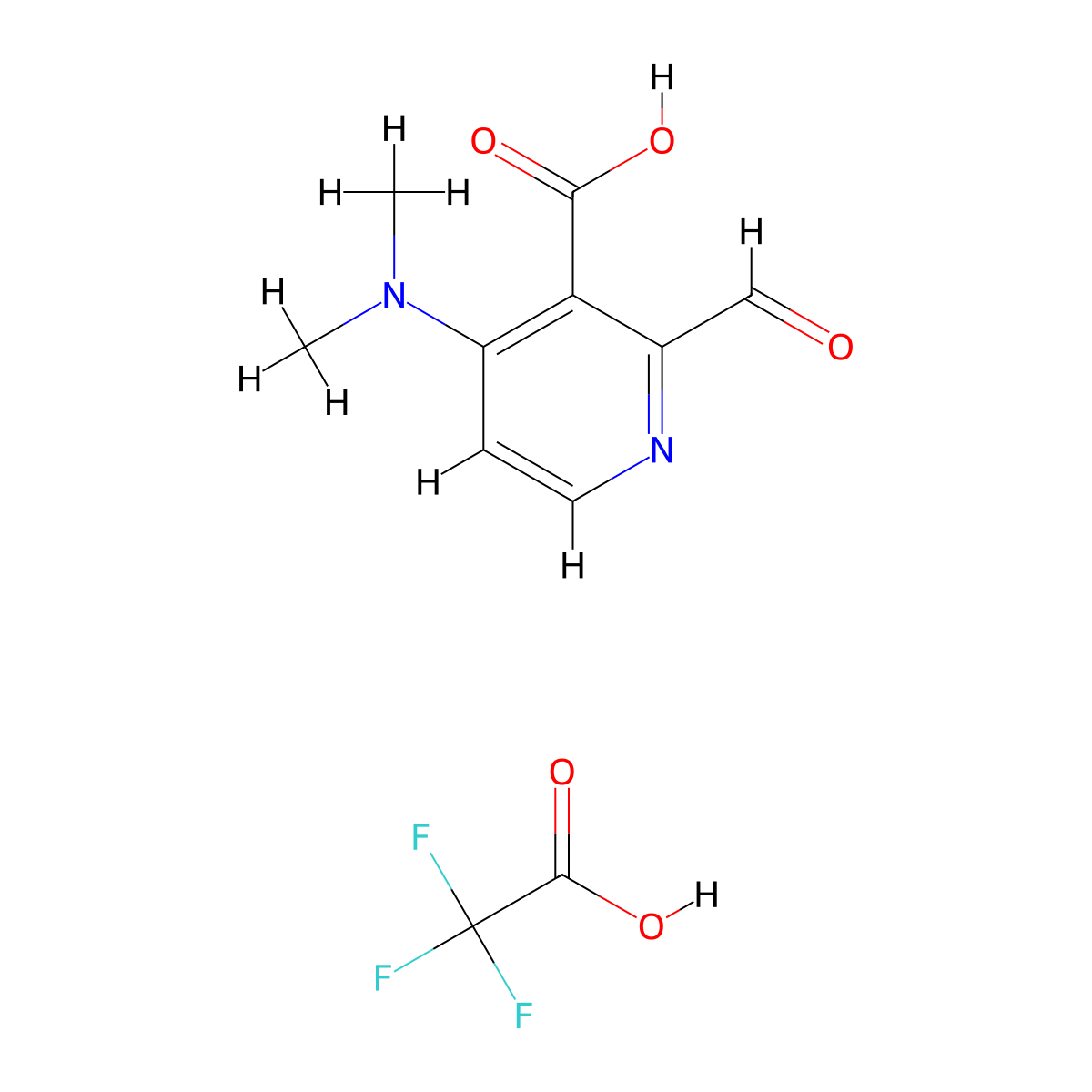 4-(Dimethylamino)-2-formylpyridine-3-carboxylicacid,trifluoroaceticacid molecular structure, CAS 2416234-59-6