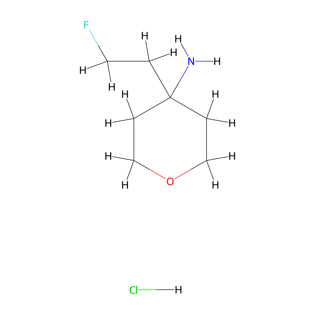 4-(2-Fluoroethyl)oxan-4-amine hydrochloride molecular structure, CAS 2416234-63-2