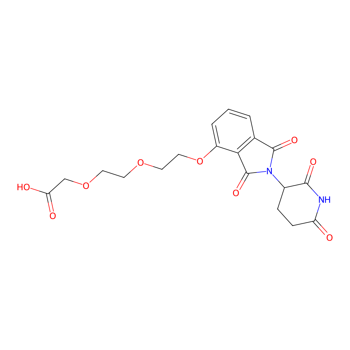 2-(2-(2-((2-(2,6-dioxopiperidin-3-yl)-1,3-dioxo-2,3-dihydro-1H-isoindol-4-yl)oxy)ethoxy)ethoxy)acetic acid molecular structure, CAS 2416234-73-4
