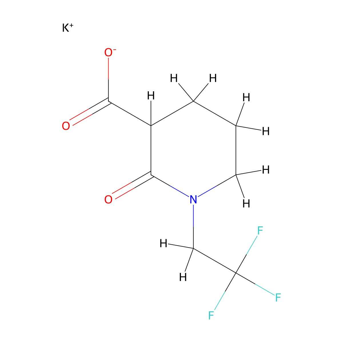 Potassium;2-oxo-1-(2,2,2-trifluoroethyl)piperidine-3-carboxylate molecular structure, CAS 2416234-75-6