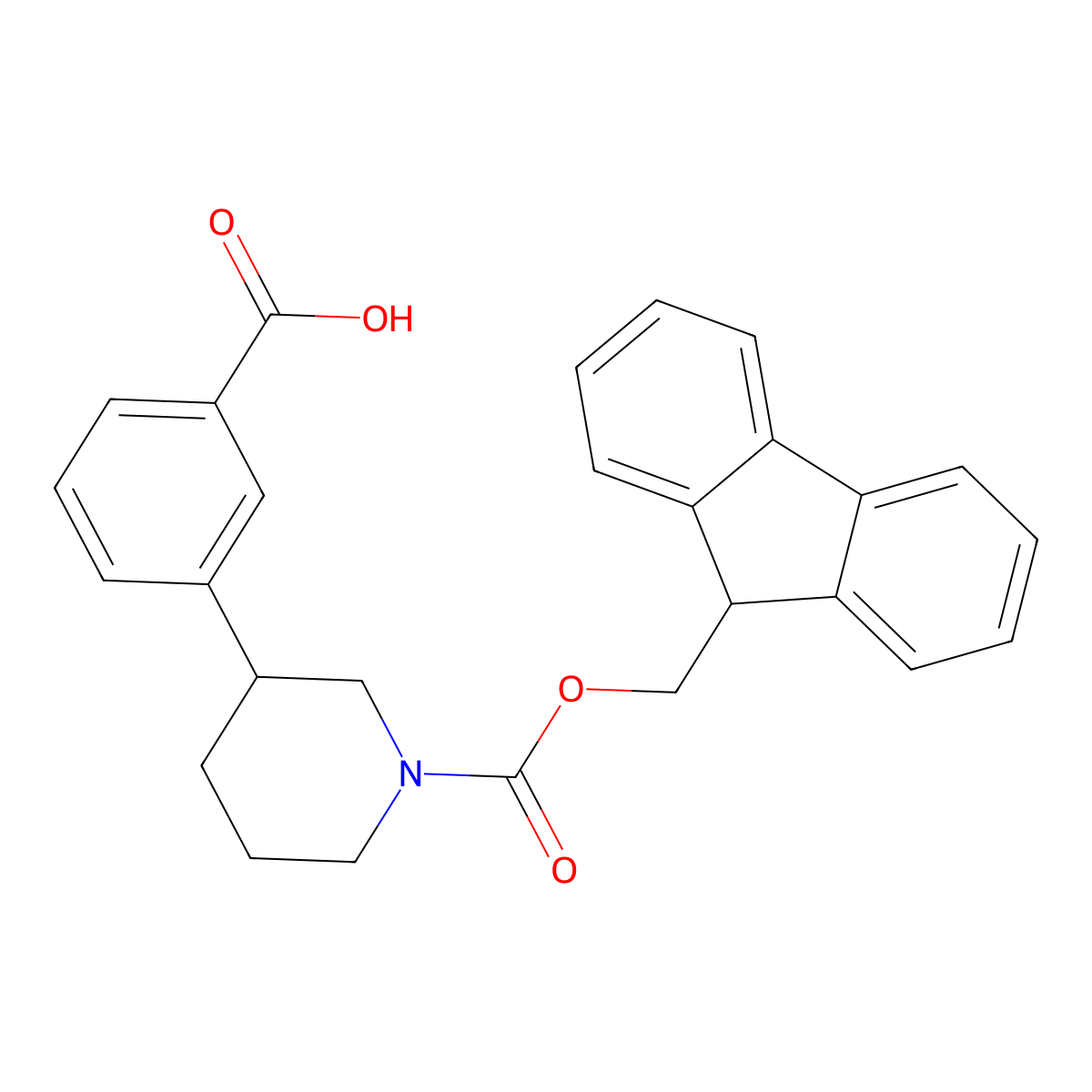 3-[1-(9H-Fluoren-9-ylmethoxycarbonyl)piperidin-3-yl]benzoic acid molecular structure, CAS 2416234-79-0